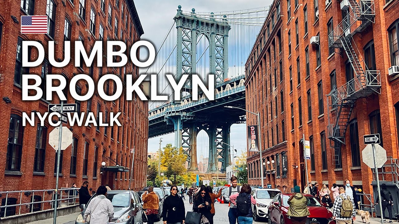🇺🇸 NYC Dumbo / Brooklyn walk with views of Manhattan | November 2021 (4K 60fps)