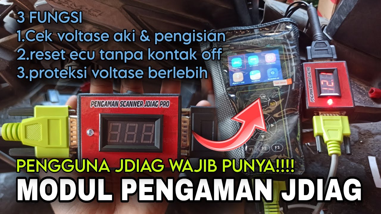 Cara pemakaian Modul pengaman terbaru JDIAG M100 PRO 3 fungsi agar scanner awet tidak kebakar / mati