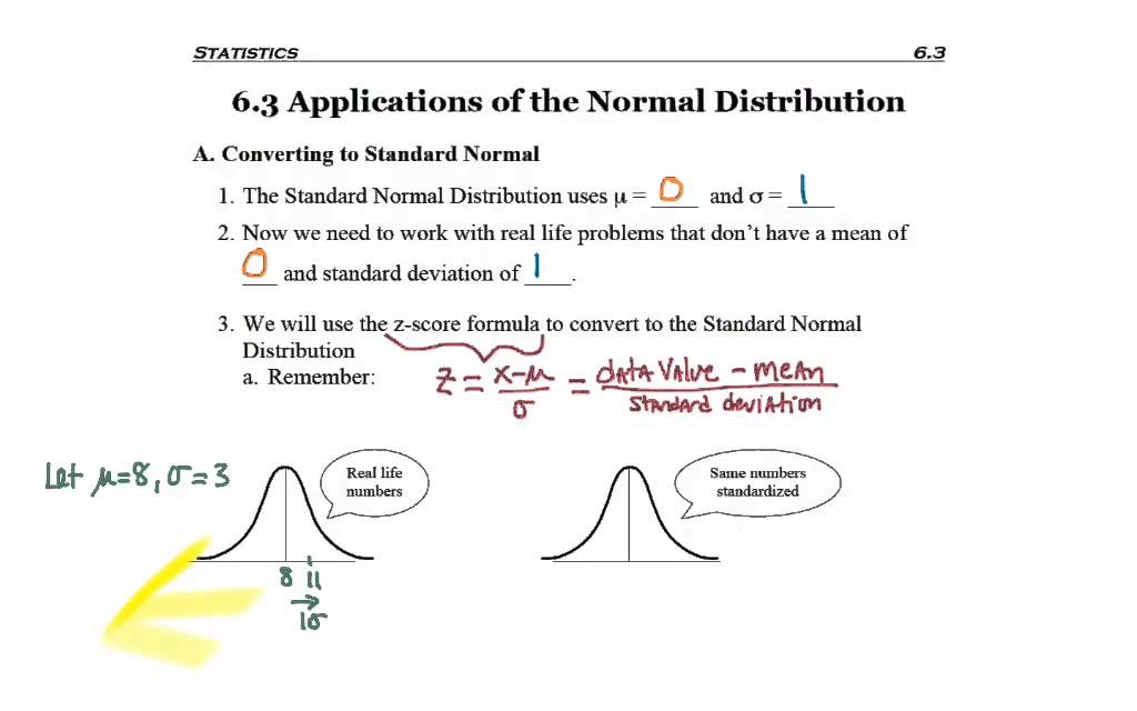 6.3 - part 1 - How to Convert To Standard Normal