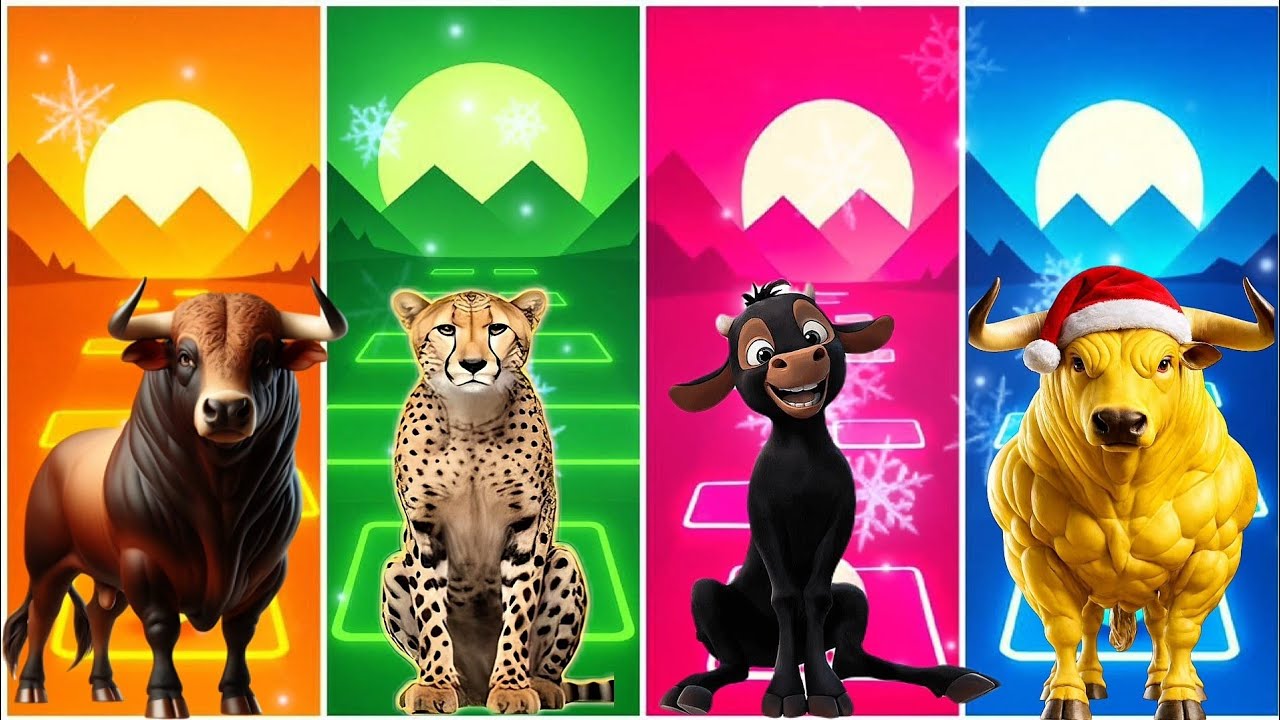 Funny Bull 🐂🆚 Funny Gipard 🐆🆚 Funny Ferdinand 🐃🆚 Funny Bull 🐃🆚 Tiles Hop EDM Rush