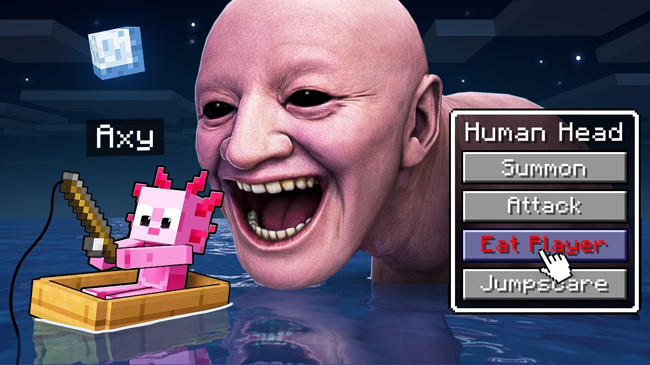 Using HUMAN HEAD SEA MONSTER To Troll My Friends on ONE RAFT BLOCK!