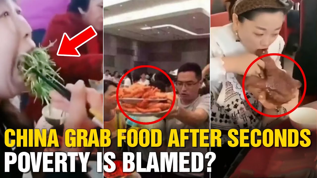 All the food disappears within seconds, reflecting the moral decline in China.
