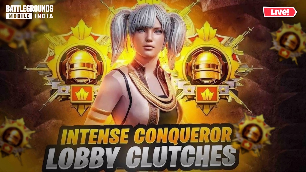 iNTENSE CONQUEROR😤 LOBBY CLUTCHES 🔥 #shortslive #bgmi #pubgm #shorts