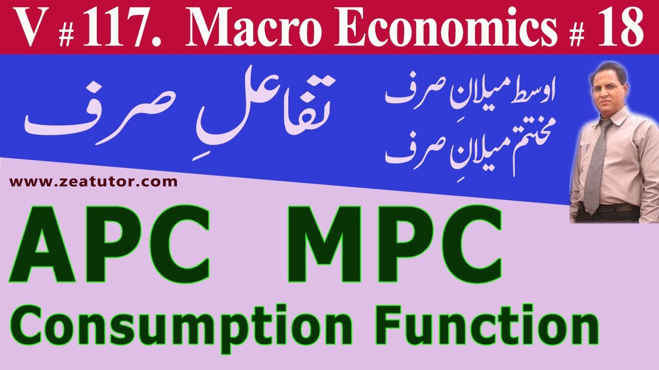 Consumption Function | APC | MPC | zea tutor | Economics lectures in Urdu/Hindi by sir zafar