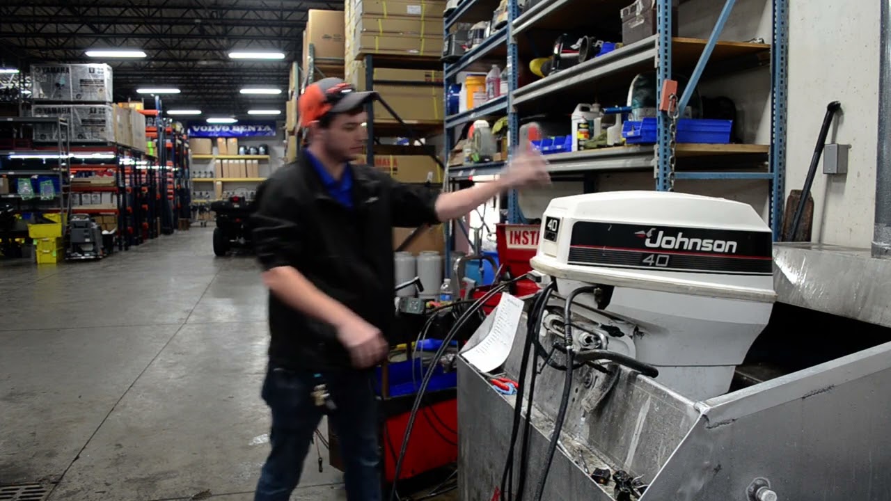 1989 Johnson 40hp 20in 2stroke Remote outboard boat motor SOLD