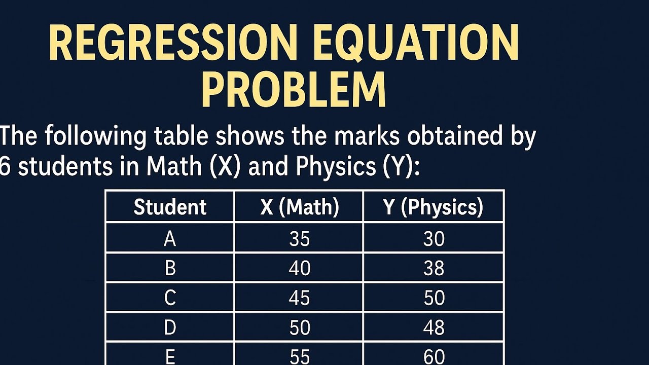Regression equation ||how to solve regression equation || regression #static 