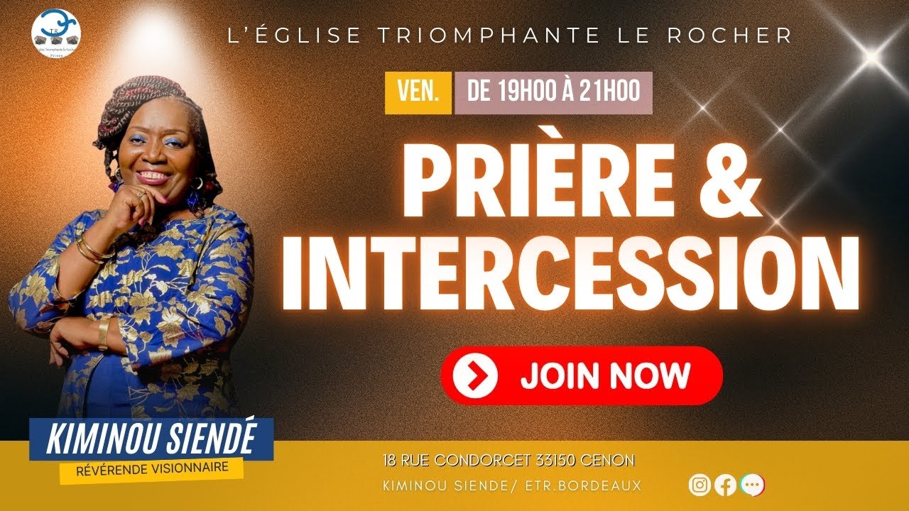 PRIÈRE ET INTERCESSION AVEC LA RÉVÉRENDE KIMINOU SIENDÉ