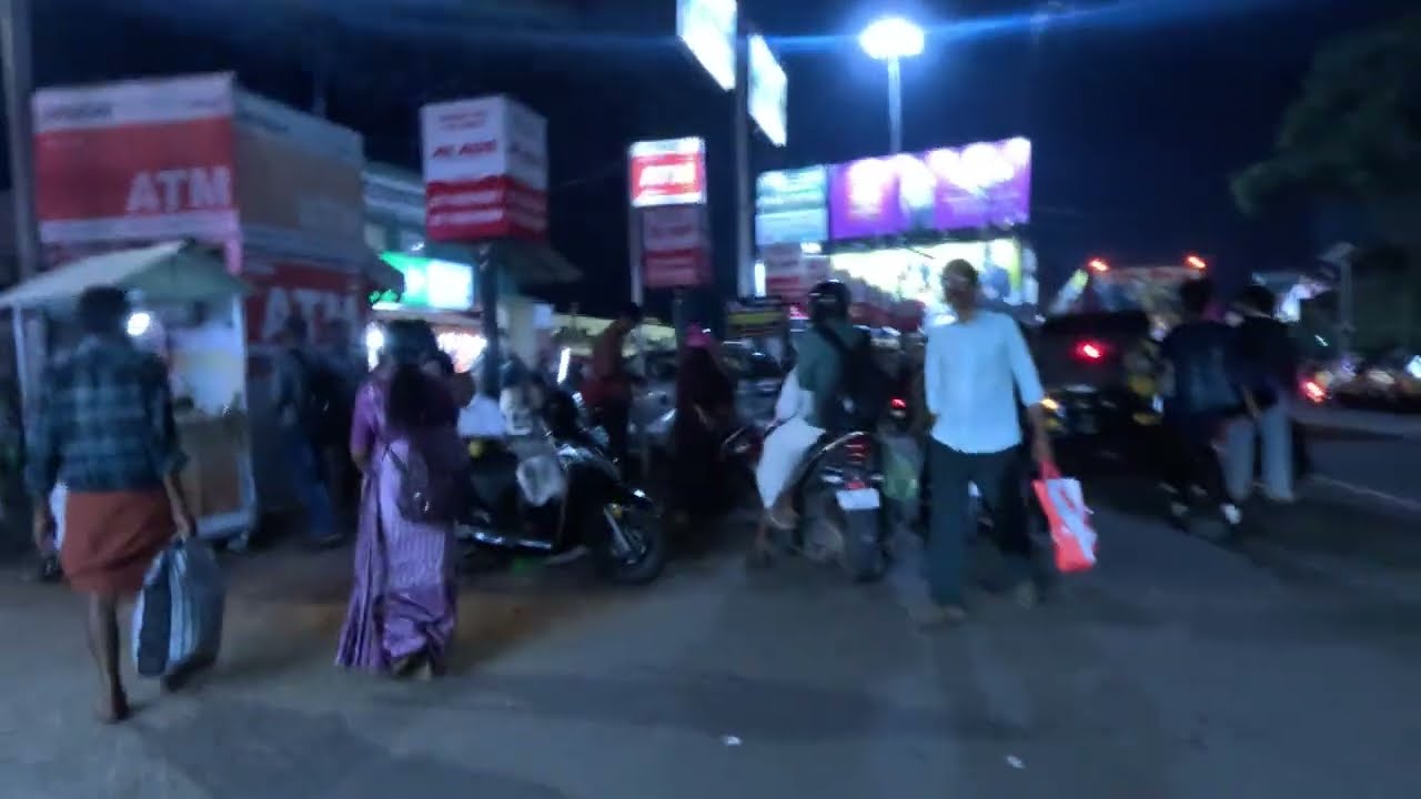 Kottayam Night Walk 🇮🇳 | Walking Tour India - Kerala City Streets  | India Walking Tour 4K 60FPS