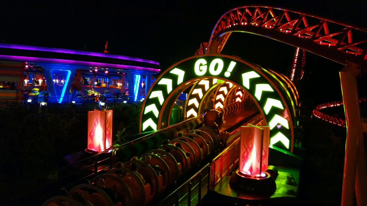 POV nighttime at Slinky dog Dash  2019