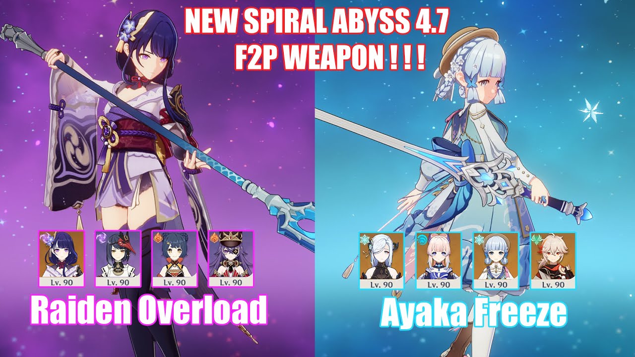 F2P C0 Raiden Overload & C0 Ayaka Freeze | NEW Spiral Abyss 4.7 | Genshin Impact