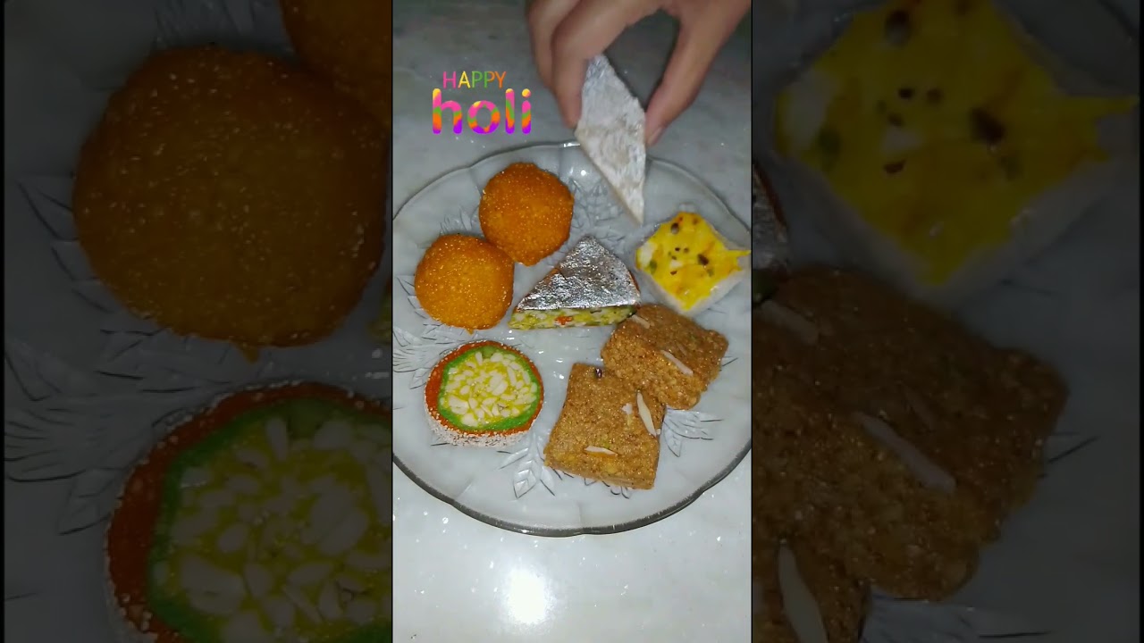 Holi Special Plate of Sweets l लड्डू ,काजू कतली और बर्फी l #shorts #shortsfeed #holi