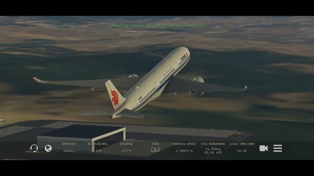 Infinite Flight Airbus A350-900 Air China Istanbul Intl to Beijing Intl Full Takeoff.#infiniteflight