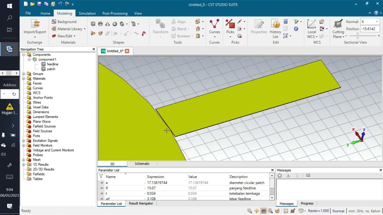 ANTENA MICROSTRIP CIRCULAR  DENGAN CST STUDIO