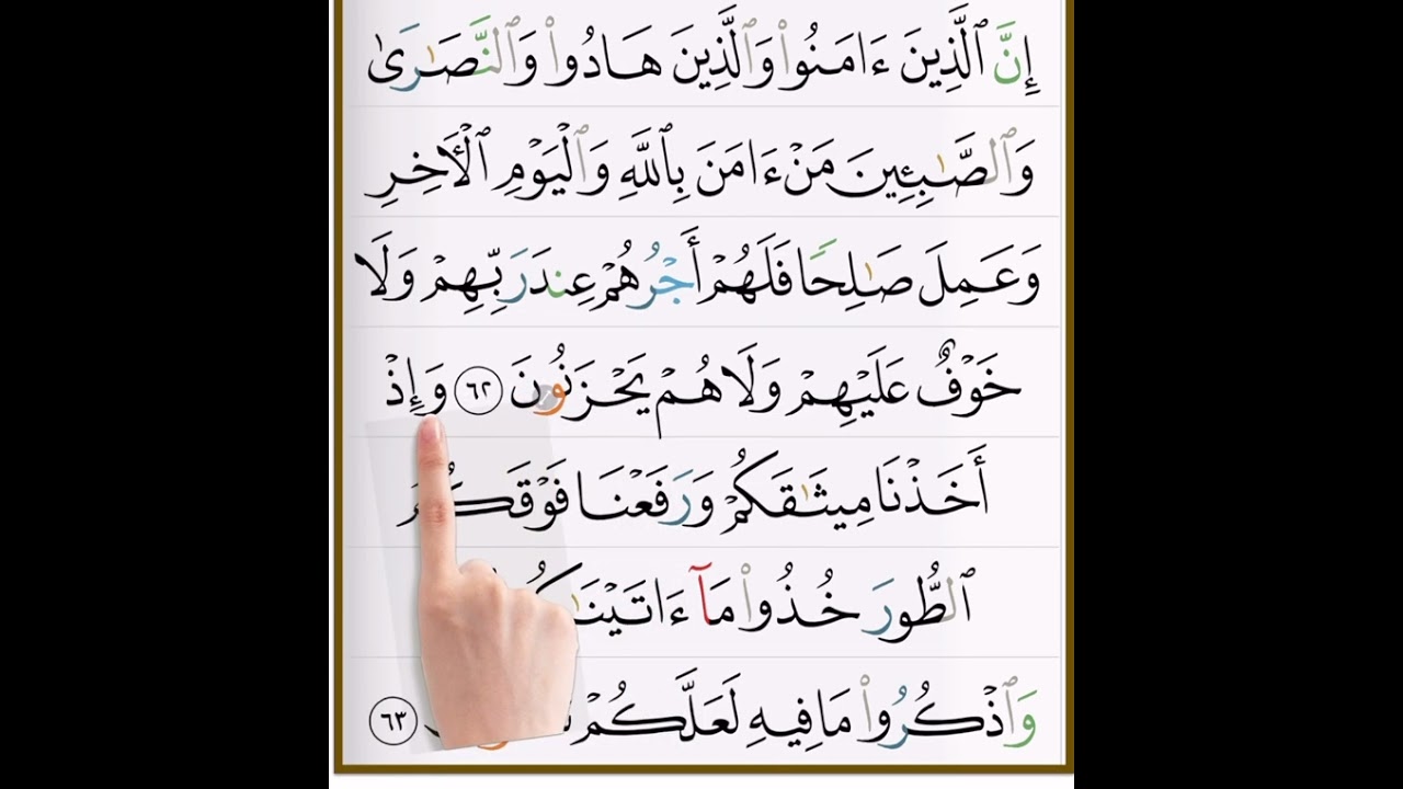 أحكام الآيتين ٦٢-٦٣ من سورة البقرة