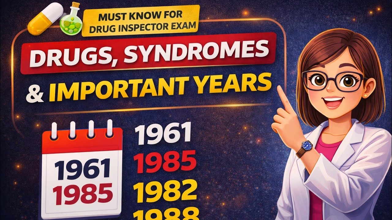 L2 DRUGS, SYNDROMES & IMPORTANT EVENTS (WITH YEARS) Must-Know for Drug Inspector Exam