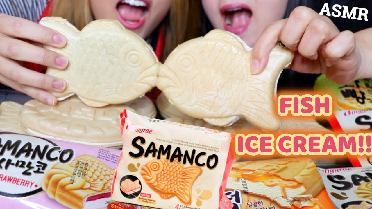 ASMR: EATING FISH ICE CREAM (Korean Samanco) MUKBANG *soft eating sounds*