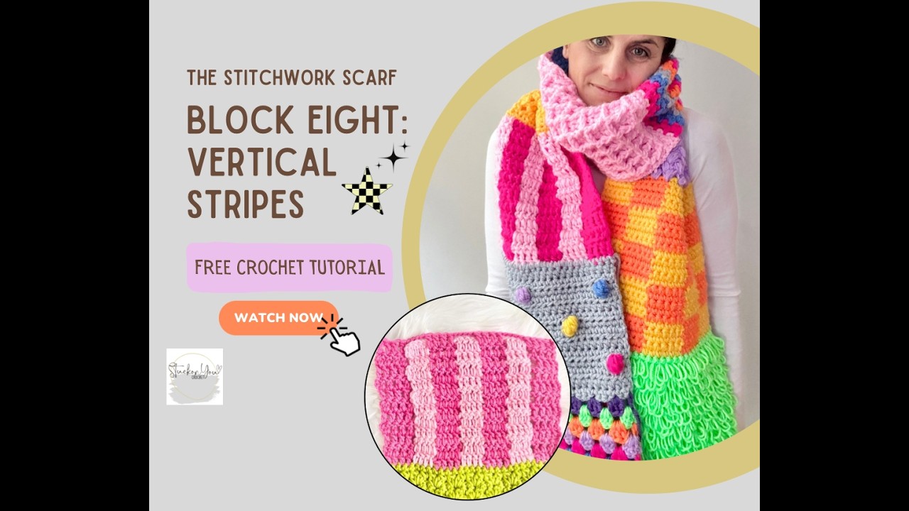 The Stitchwork Scarf: Block Eight - Vertical Stripes