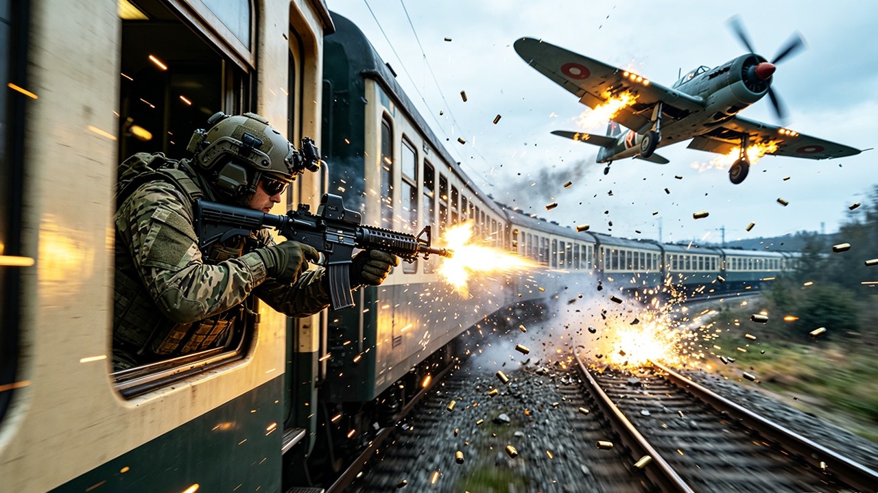 【2026 Action】Enemy Fighters Attack a Train&mdash;But It&rsquo;s Packed with Special Forces!