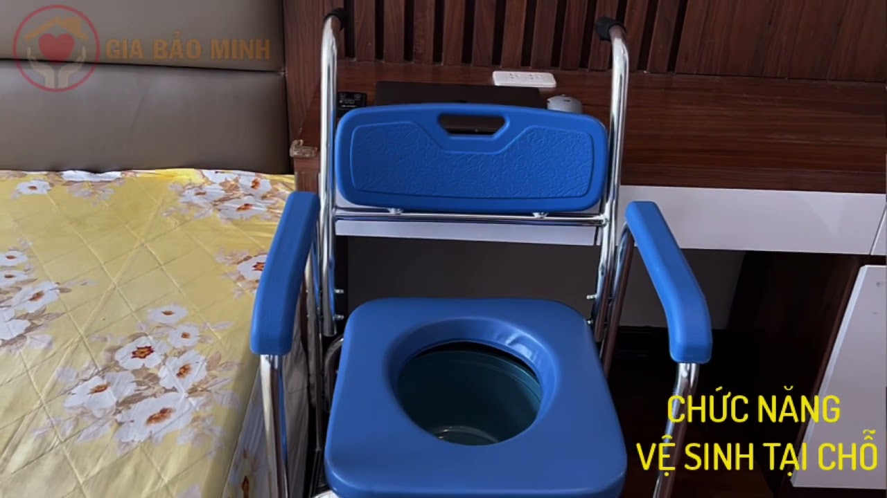 Ghế bô ghế tắm xe lăn ghế ngồi 4 trong 1: GBM-036