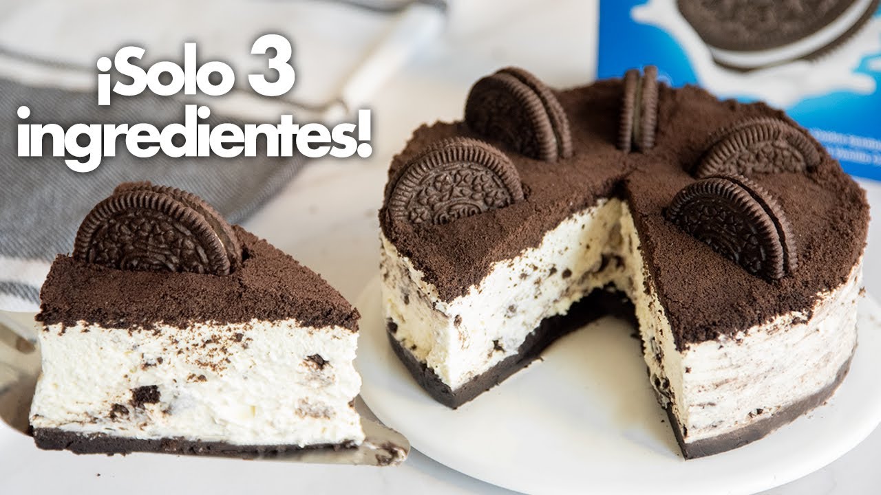 CHEESECAKE de Oreo SIN HORNO con 3 Ingredientes 💙 | Postres Fáciles y Rápidos | Postres Sin Horno
