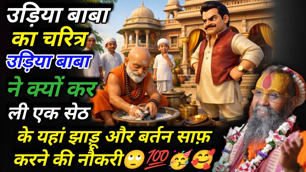 उड़िया बाबा का चरित्र उड़िया बाबा ने क्यों कर ली एक सेठ के यहां झाड़ू और बर्तन साफ़ करने की नौकरी🙄💯