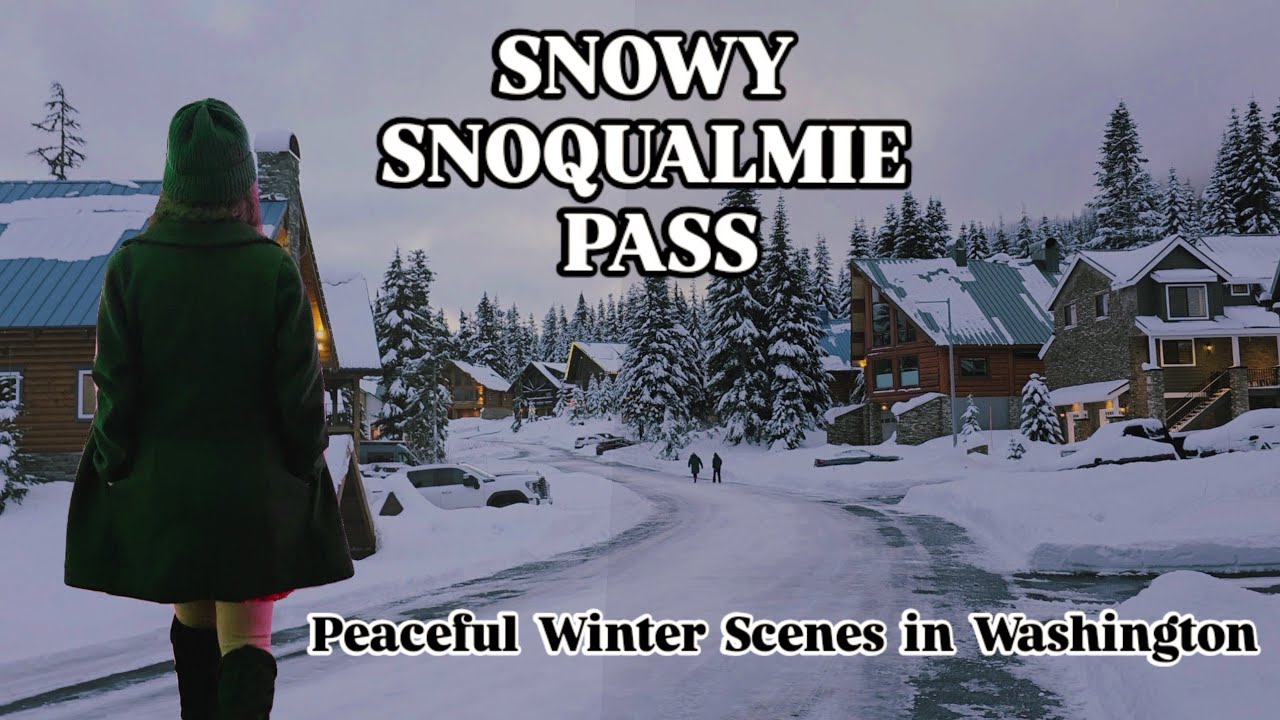 Snowy Snoqualmie Pass ❄️ | Peaceful Winter Scenes in Washington | Snow, Fog & Mountain Silence
