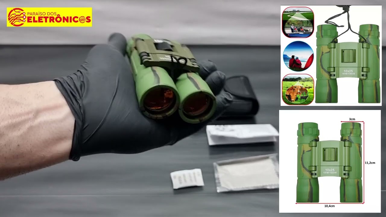 Binóculo Profissional De Longo Alcance Zoom 10×25 Foco 101m/1000m Compacto Portátil Modelo LK4104