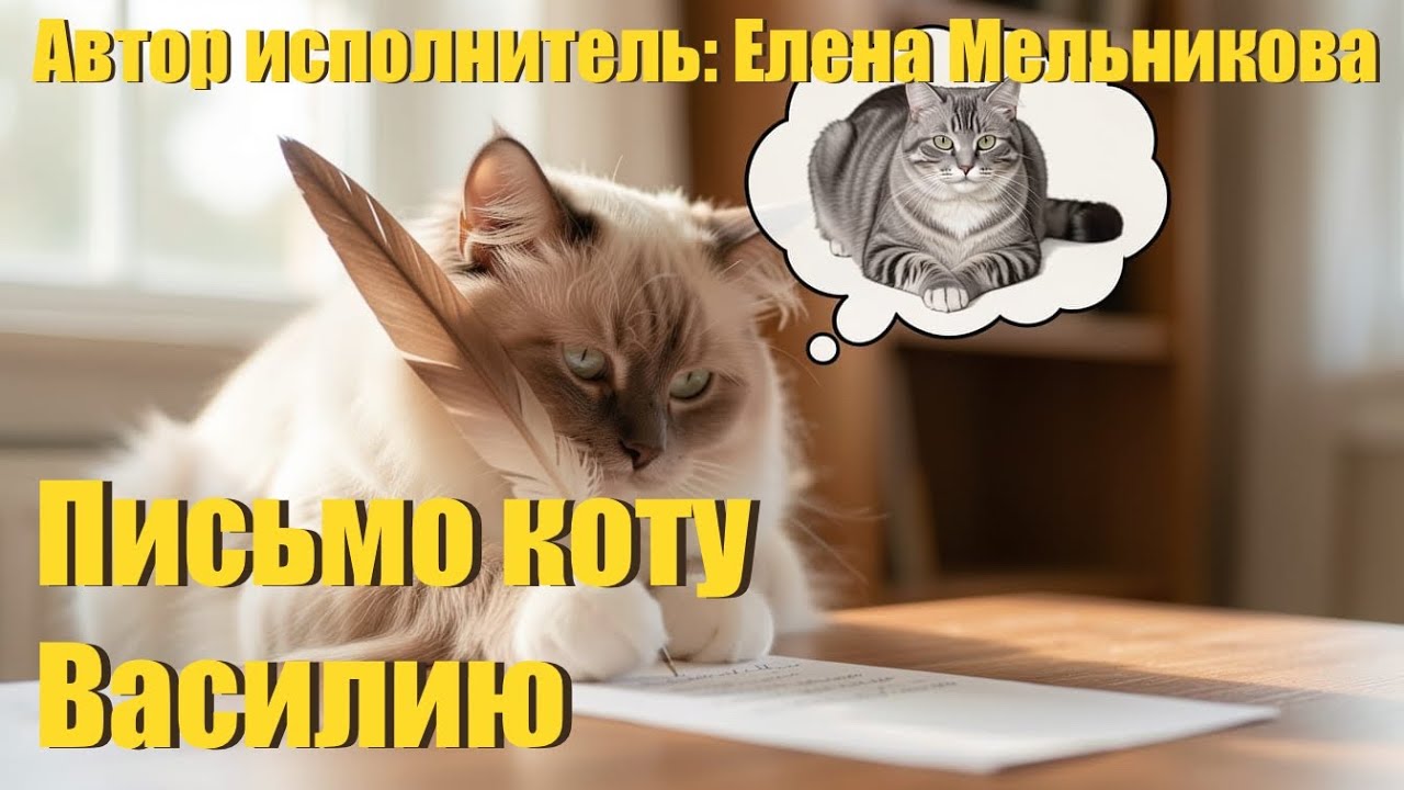 «Письмо коту Василию» 😹👍 песня кота Мурзика (автор исполнитель Елена Мельникова)