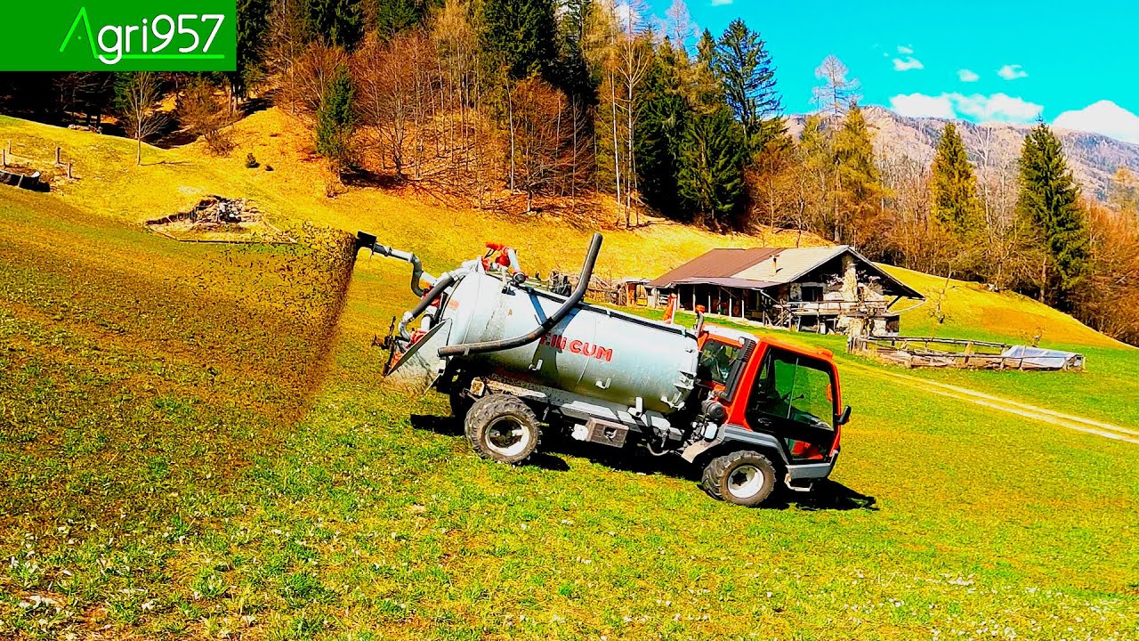 AgriFOCUS 12: DISTRIBUIRE IL LIQUAME 💩 IN ALTA MONTAGNA CON IL TRASNPORTER LINDNER UNITRAC 102 ep L