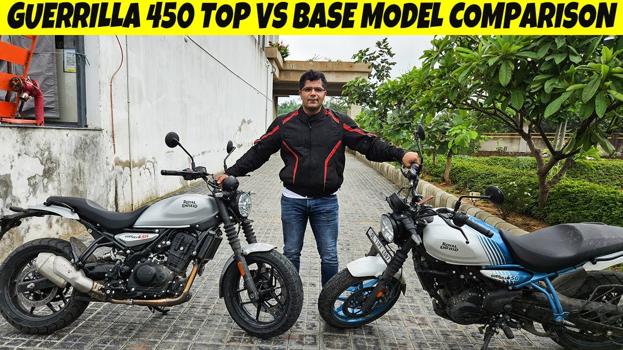 Royal Enfield Guerrilla 450 Top Model Vs Base  Model Quick Comparison