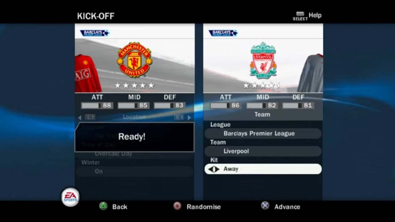 FIFA 09 (PS2) Gameplay - Manchester United vs Liverpool