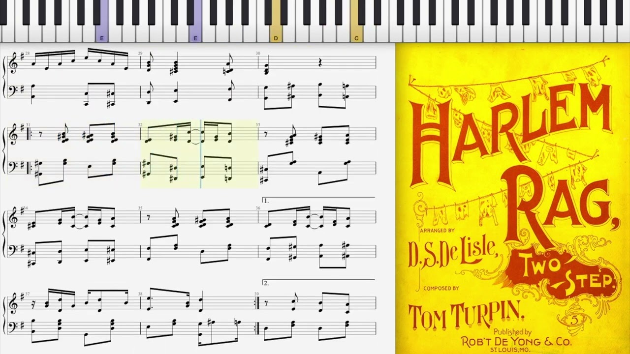 Harlem Rag by Tom Turpin (1897, Ragtime piano)