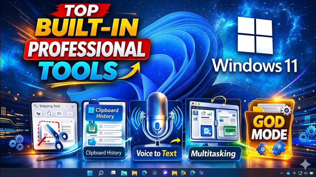 Top 5 Hidden Windows 11 Features You Should Be Using (God Mode, Clipboard, Multitasking & More)