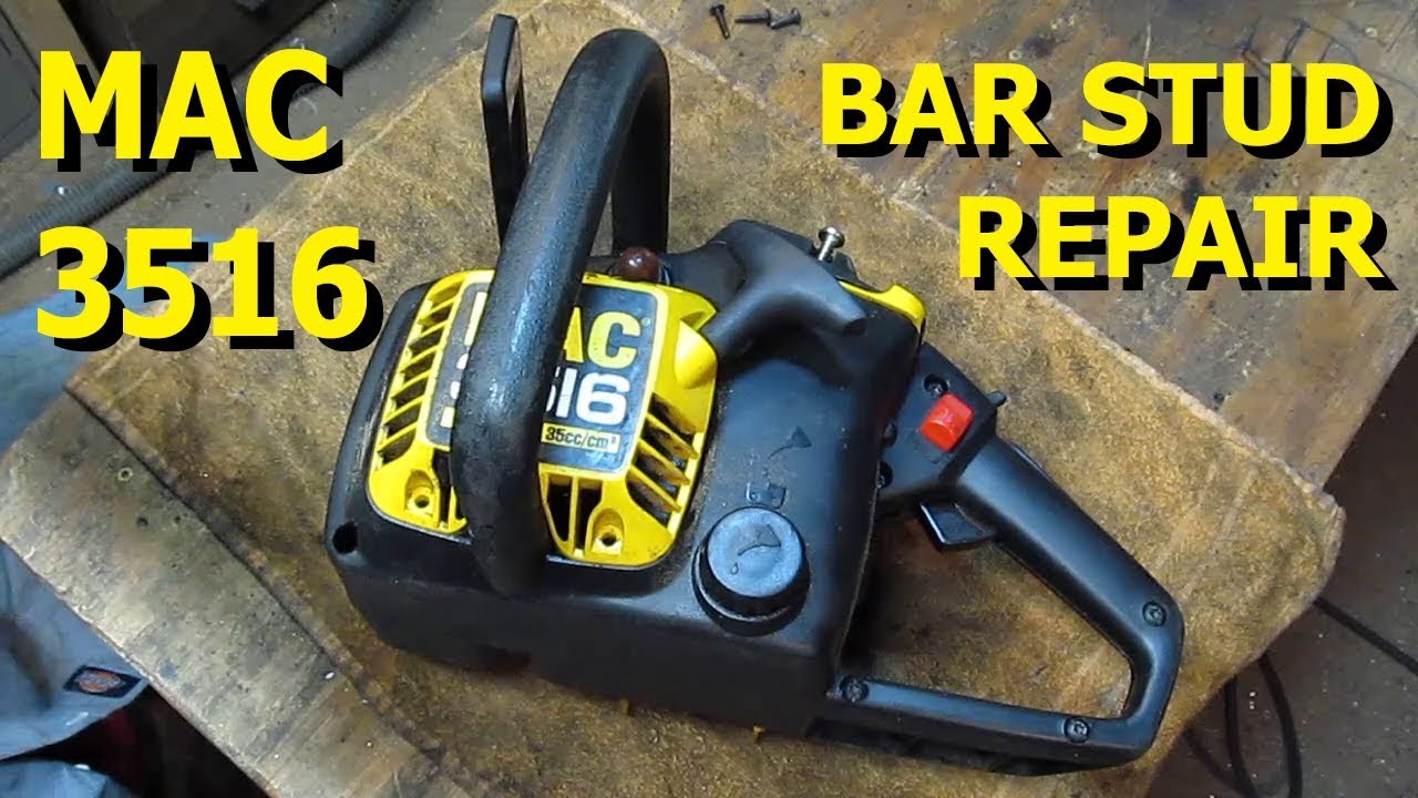 McCulloch Chainsaw - Disassemble, Make & Install Stripped Chain Bar Studs - Full Teardown