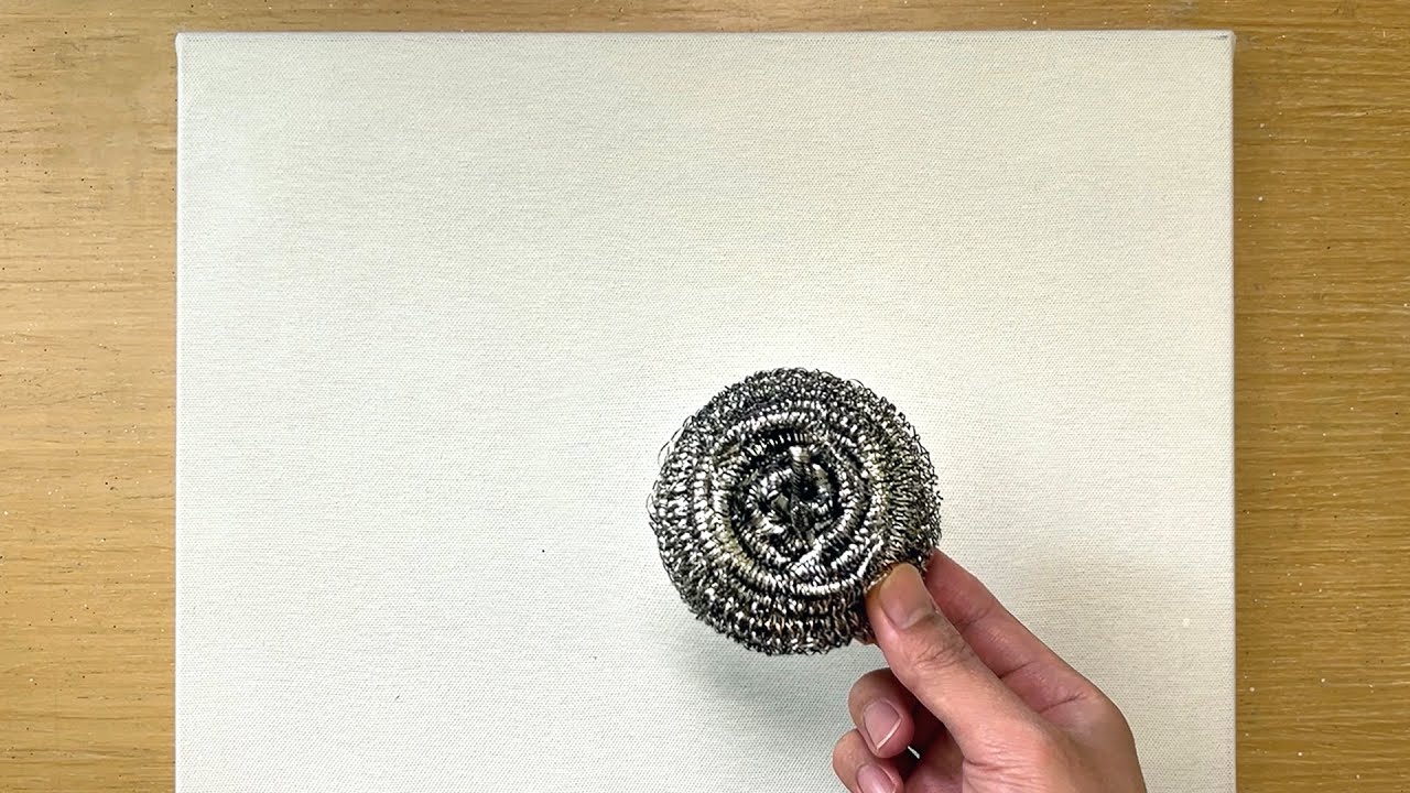 Iron scrubber painting technique / Painting dots / Easy creative art