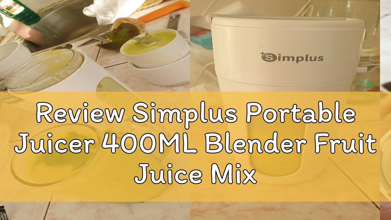 Review Simplus Portable Juicer 400ML Blender Fruit Juice Mixer USB Rechargeable Electric Fruit Juic