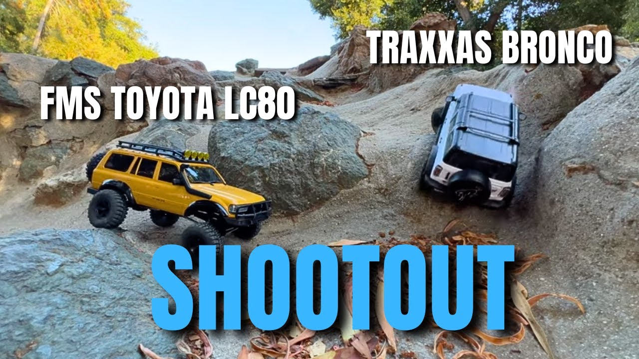 Traxxas TRX4M Bronco против FMS FCX18 LC80 Toyota – перестрелка на гусеничных машинах в масштабе ...