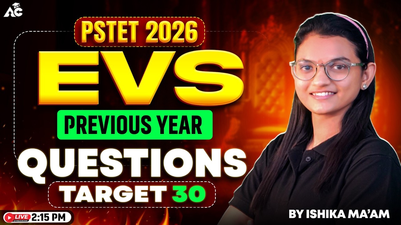 PSTET 2026 EVS | Previous Year Questions | Target 30 Marks | By Ishika Ma&rsquo;am