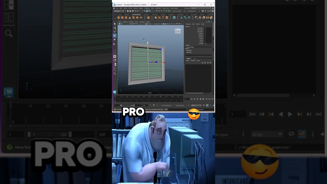 Noob vs Pro: 3D Window Modeling in Maya 3d |#maya3d #3dmodeling #noobvspro #mayatutorial #3dart