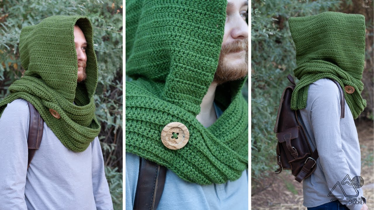 CROCHET: Wanderer's Hooded Scarf: EASY pattern, Step by Step Tutorial, Beginner Friendly