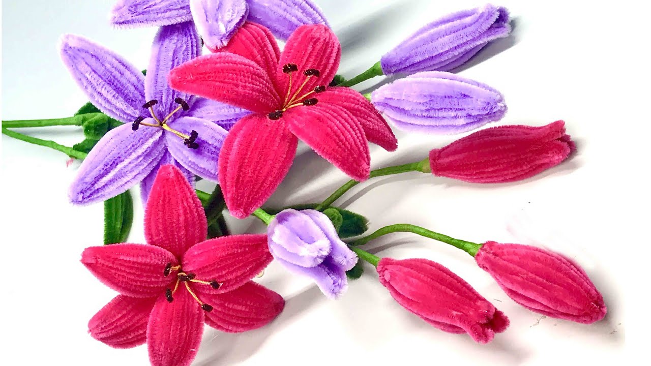 Quỳnh Vũ🌺cách làm hoa ly bằng kẽm nhung - chơi tết🌺