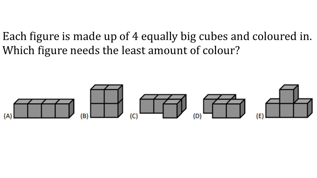 MATHEMATICAL KANGAROO 2019 | Counting colored sides of cubes in a building