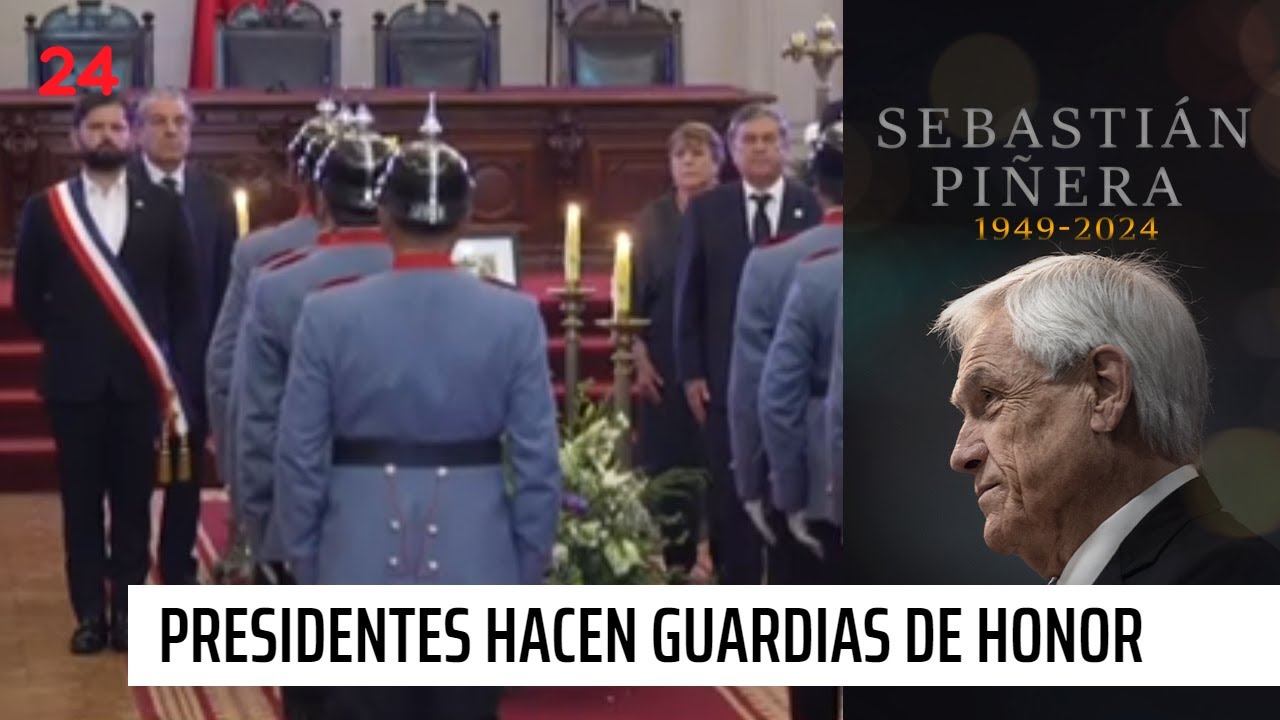 Presidentes hacen guardia de honor al fallecido exmandatario Sebastián Piñera  | 24 Horas TVN Chile