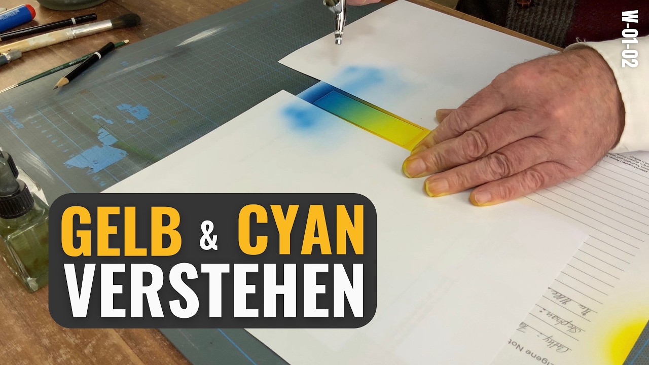 🚀💡M-01-02 Transparente Farben verstehen: Gelb und Cyan im Misch-Tagebuch.