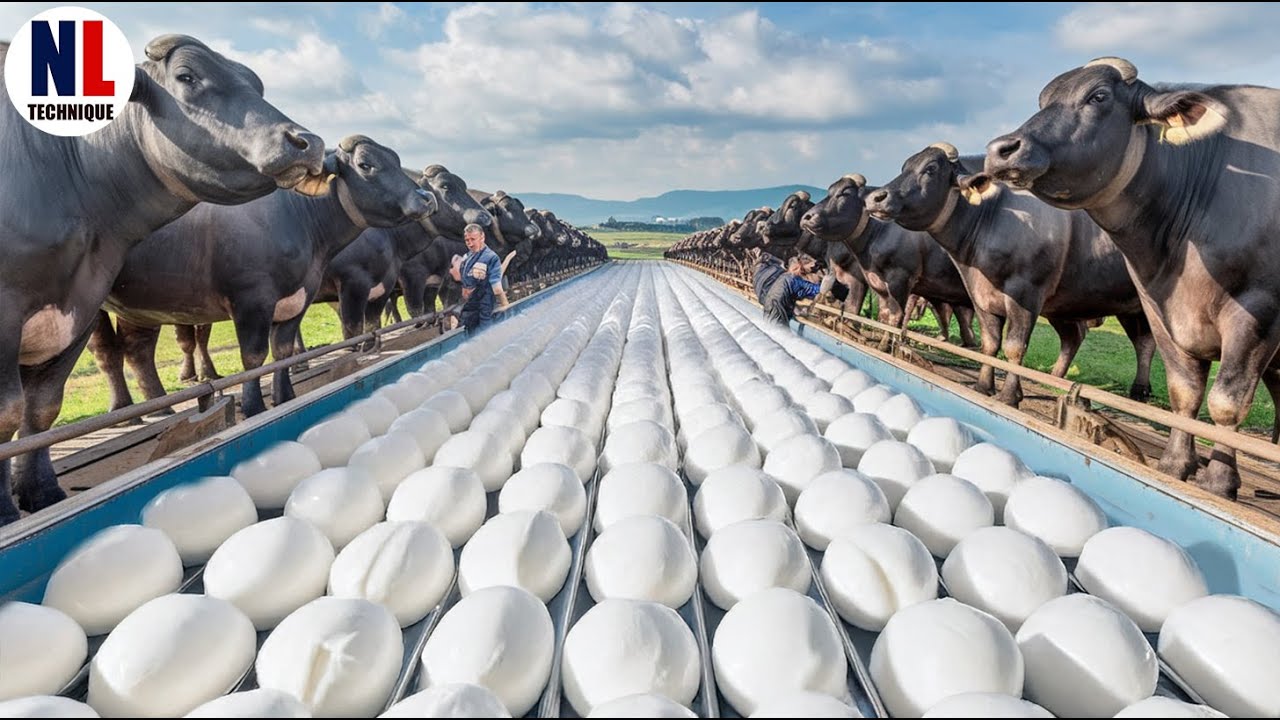 Millions of Buffaloes Farming For Milk - How Buffalo Mozzarella Is Made In Factory