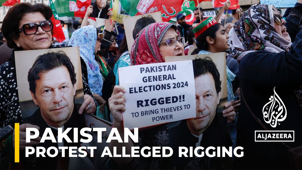 Pakistan elections: Imran Khan supporters protest alleged rigging