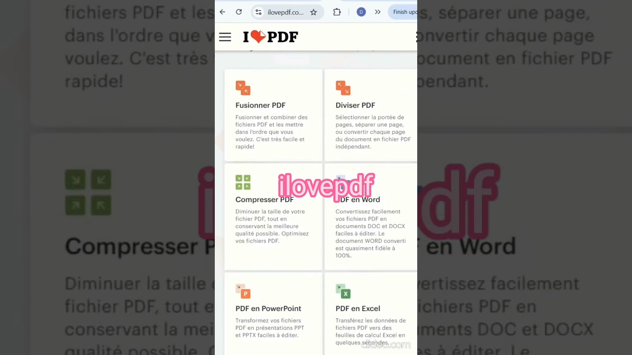 diminuer la taille d'un fichier avec ilovepdf