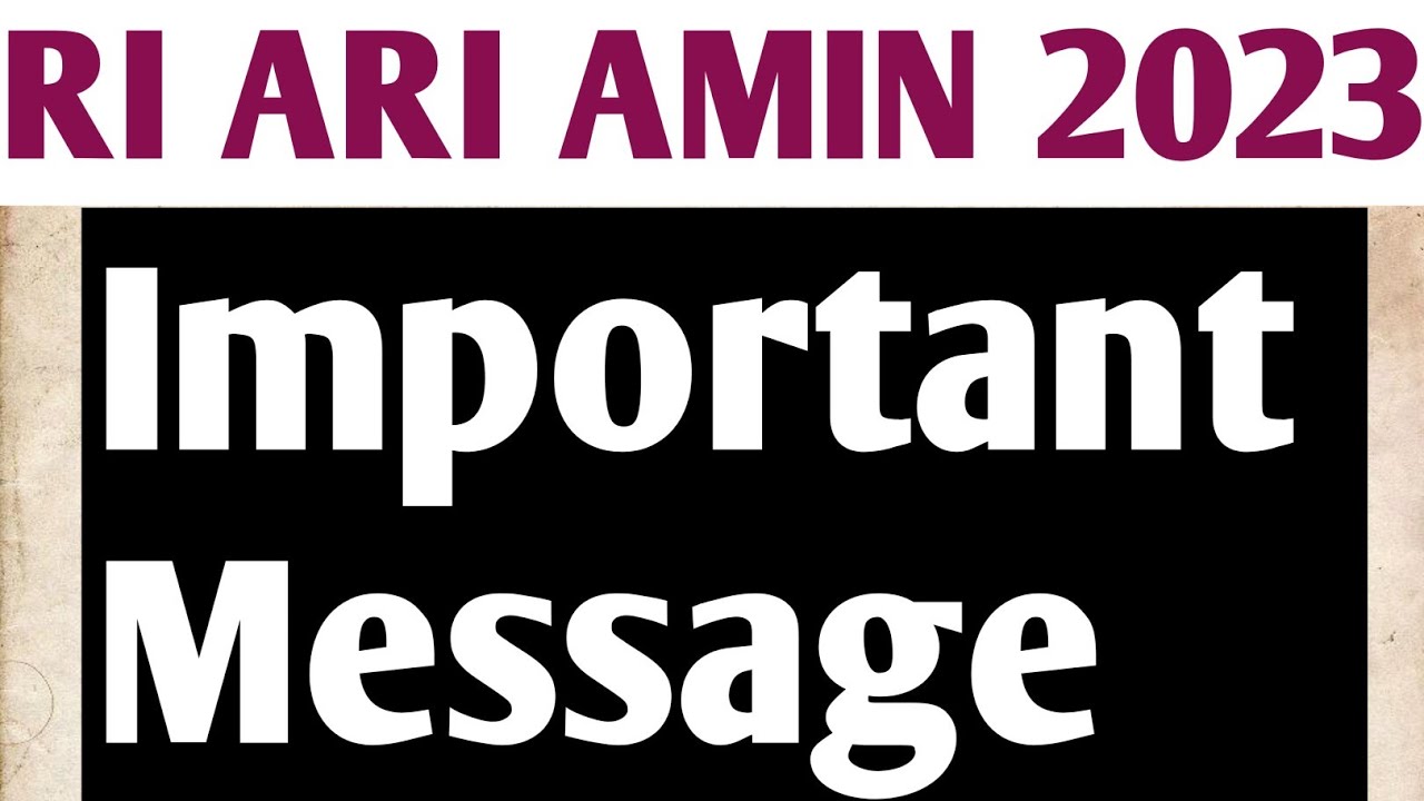 OSSSC RI ARI AMIN 2023 Counselling: Important Message