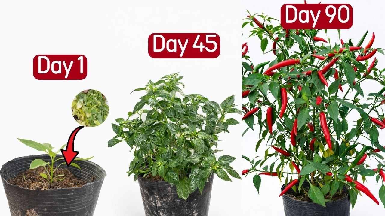 Turn Plant Waste Into 100+ Chili Peppers 🌶️ | High Yield Gardening Secret