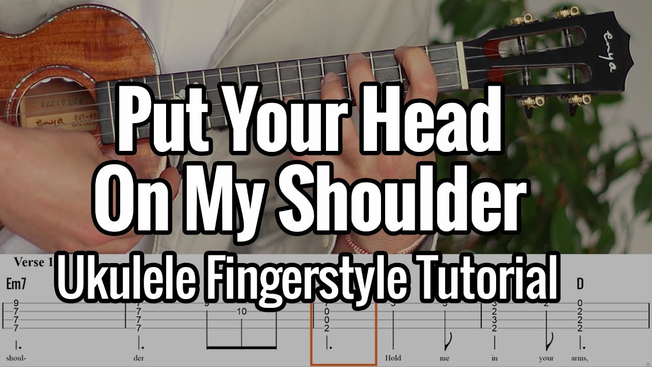 Ukulele Fingerstyle Tutorial - Paul Anka - Put Your Head On My Shoulder - Tabs On Screen